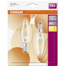 2x Osram LED Star Classic Filament Kerze Lampe E14 Leuchtmittel 2,8W=25W Warmweiß