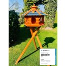 DARLUX Vogelfutterhaus XL Sechseck Vogelhaus aus Holz mit...