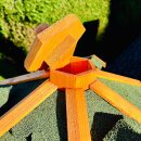 DARLUX Vogelfutterhaus XL Sechseck Vogelhaus aus Holz Braun/ Grün Futterstelle Vogelfutterhaus Wetterfest