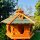 DARLUX Vogelfutterhaus XL Sechseck Vogelhaus aus Holz Braun/ Grün Futterstelle Vogelfutterhaus Wetterfest