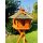 DARLUX Vogel Futter Haus XL Futterstelle Sechseck Holz mit Ständer Braun/ Grün Garten Vogelfutterhaus Wetterfest