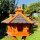 DARLUX Vogel Futter Haus L Sechseck Holz Vogelhaus Futterstelle Braun/ Schwarz Garten Vogelfutterhaus Wetterfest