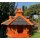 DARLUX Vogel Futter Haus L Sechseck Holz Vogelhaus Futterstelle Braun/ Schwarz Garten Vogelfutterhaus Wetterfest