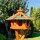 DARLUX Vogel Futter Haus L Sechseck Holz Vogelhaus Futterstelle Braun/ Grün Garten Vogelfutterhaus Wetterfest