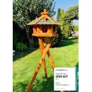 DARLUX Vogel Futter Haus L Sechseck Holz Vogelhaus mit...