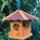 DARLUX Sechseck Vogel Futter Haus  Futterstelle Vogelhaus Hängend Braun/Rot