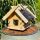 DARLUX Rechteckiges Vogel Futter Haus aus Holz Vogelhaus Natur/Dunkelbraun