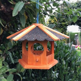 Nistkasten Nisthaus Brutstätte aus Holz für kleine Singvögel Braun/Blau