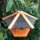 DARLUX Vogel Futter Haus Futterstelle Sechseck Holz-Vogelhaus Hängend Br./Dunkel