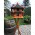 DARLUX Vogelvilla L Sechseck Doppelstock Holz Vogelhaus + Ständer Braun/ Grün Garten  Vogelfutterhaus  Wetterfest