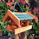 DARLUX Rechteckiges Vogel Futter Haus  Futterstelle Holz Vogelhaus Braun/Grün