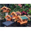 DARLUX Rechteckiges Vogel Futter Haus  Futterstelle Holz Vogelhaus Braun/Grün