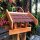 DARLUX Rechteckiges Vogel Futter Haus zum Hängen Holz Vogelhaus Braun/Rot