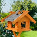 DARLUX Rechteckiges Vogel Futter Haus XL Vogelhaus + Ständer Braun/ Dunkel