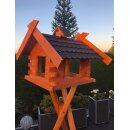 DARLUX Rechteckiges Vogel Futter Haus XL Vogelhaus + Ständer Braun/ Dunkel