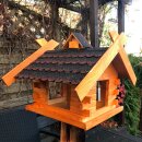 DARLUX Rechteckiges Vogel Futter Haus XL Vogelhaus + Ständer Braun/ Dunkel
