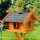 DARLUX Rechteckiges Vogel Futter Haus XL Vogelhaus + Ständer Braun/ Dunkel