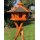 DARLUX Vogel Futter Haus XL Futterstelle Sechseck Vogelhaus+Ständer Braun/Schwarz  Garten Vogelfutterhaus Wetterfest