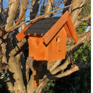 DARLUX Garten Holz Nistkasten Nisthaus Brutstätte für kleine Singvögel Braun/ Schwarz Wetterfest