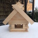 DARLUX Rechteckiges Vogel Futterstelle Haus Vogelhaus aus Holz Natur/ Braun