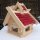 DARLUX Rechteckiges Vogel Futter Haus Futterstelle Vogelhaus aus Holz Natur/Rot