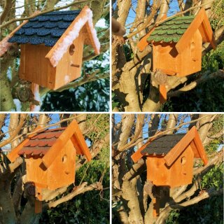 Massivholz Nistkasten Brutstätte für kleine Singvögel Holz Schwarz/Blau/Grün/Rot