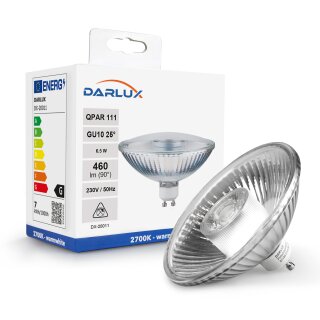 LED Reflektorlampe QPAR111 6,5W Leuchtmittel GU10 Glas Reflektor 24° Warmweiss