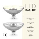 LED Reflektorlampe QPAR111 6,5W Leuchtmittel GU10 Glas Reflektor 24° Warmweiss
