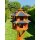 DARLUX Vogelvilla L Sechseck Doppelstock Holz Vogelhaus Futterstelle Braun/ Blau Garten Vogelfutterhaus Wetterfest