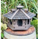 DARLUX Vogelfutterhaus XL Sechseck Vogelhaus aus Holz...