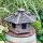 DARLUX Vogelfutterhaus XL Sechseck Vogelhaus aus Holz Dunkelbraun Futterstelle Vogelfutterhaus Wetterfest