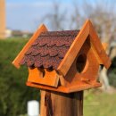 DARLUX Garten Holz Eichhörnchenhaus - Nistkasten Brutstätte Futterhaus Braun/Rot