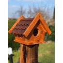 DARLUX Garten Holz Eichhörnchenhaus - Nistkasten Brutstätte Futterhaus Braun/Rot