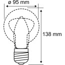 Paulmann 286.72 LED Leuchtmittel Kopfspiegel Silber Filament Ø95 4,5W Lampe E27
