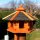 DARLUX Vogelfutterhaus M I Futterstelle I Sechseck Vogelhaus I aus Holz I Braun/Schwarz I Garten I Vogelfutterhaus I Wetterfest