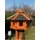 DARLUX Vogelfutterhaus M I Futterstelle I Sechseck Vogelhaus I aus Holz I Braun/Schwarz I Garten I Vogelfutterhaus I Wetterfest