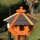 DARLUX Vogelfutterhaus M I Futterstelle I Sechseck Vogelhaus I aus Holz I Braun/Schwarz I Garten I Vogelfutterhaus I Wetterfest