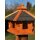 DARLUX Vogelfutterhaus M I Futterstelle I Sechseck Vogelhaus I aus Holz I Braun/Schwarz I Garten I Vogelfutterhaus I Wetterfest