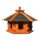 DARLUX Vogelfutterhaus M I Futterstelle I Sechseck Vogelhaus I aus Holz I Braun/Schwarz I Garten I Vogelfutterhaus I Wetterfest