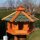 DARLUX Vogelfutterhaus M I Futterstelle I Sechseck Vogelhaus I aus Holz I Braun/ Grün I Garten I Vogelfutterhaus I Wetterfest