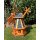 DARLUX Sechseck Garten-Windmühle aus Holz kugelgelagert Braun/Blau Höhe 70 cm