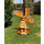 DARLUX Sechseck Garten-Windmühle aus Holz kugelgelagert Braun/Grün Höhe 70 cm