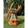DARLUX Sechseck Garten-Windmühle aus Holz kugelgelagert Braun/Grün Höhe 70 cm