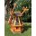 DARLUX Sechseck Garten-Windmühle aus Holz kugelgelagert Braun/Schwarz Höhe 70 cm