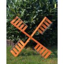 2x DARLUX Ersatz Flügel L für Garten-Windmühle Mühlenrad aus Holz Braun 65 cm