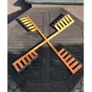 2x DARLUX Ersatz Flügel XL für Garten-Windmühle Mühlenrad aus Holz Braun 90 cm