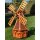 DARLUX Sechseck Garten-Windmühle aus Holz kugelgelagert Braun/Rot Höhe 95 cm