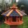 DARLUX Vogelfutterhaus M I Futterstelle I Sechseck Vogelhaus I aus Holz I Braun/ Blau I Garten I Vogelfutterhaus I Wetterfest