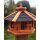 DARLUX Vogelfutterhaus M I Futterstelle I Sechseck Vogelhaus I aus Holz I Braun/ Blau I Garten I Vogelfutterhaus I Wetterfest