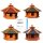 DARLUX Vogelfutterhaus M I Futterstelle I Sechseck Vogelhaus I aus Holz I Braun/ Blau Grün Rot Schwarz I Garten I Vogelfutterhaus I Wetterfest